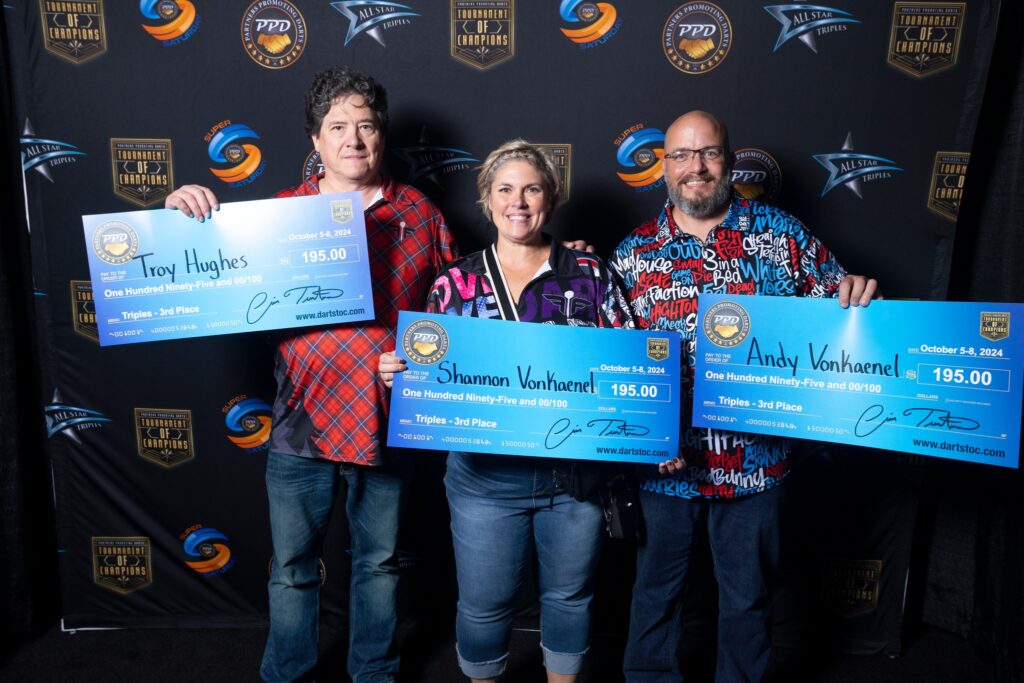 3rd place 2024 TOC Trips winners Troy Hughes, Shannon VonKaenel, Andy VonKaenel